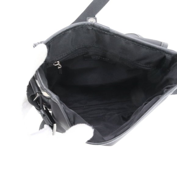 Burberry Check Leather Shoulder Bag Tote Black Men's - Picture 13 of 15